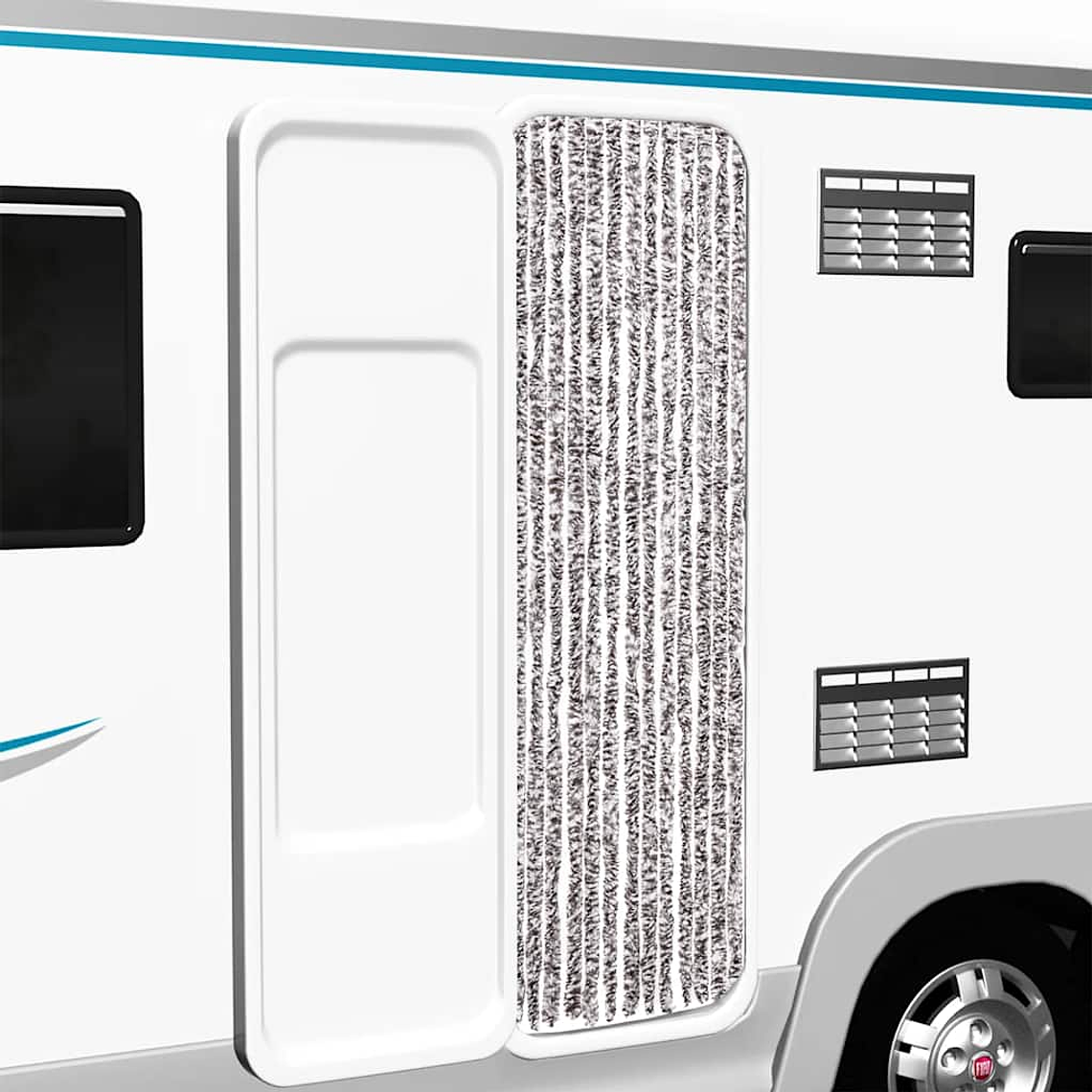 vidaXL Cortina anti-insetos 56x200 cm chenille castanho e bege 1