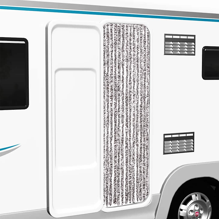 vidaXL Cortina anti-insetos 56x200 cm chenille castanho e bege 1