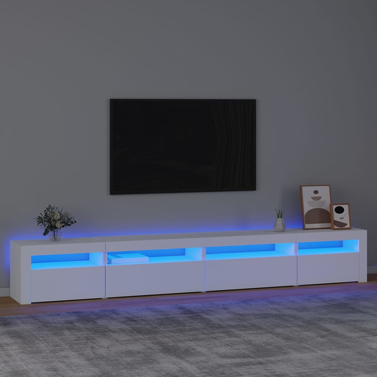 vidaXL Móvel de TV com luzes LED 270x35x40 cm branco 1