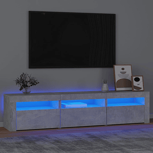 vidaXL Móvel de TV com luzes LED 180x35x40 cm cinza sonoma
