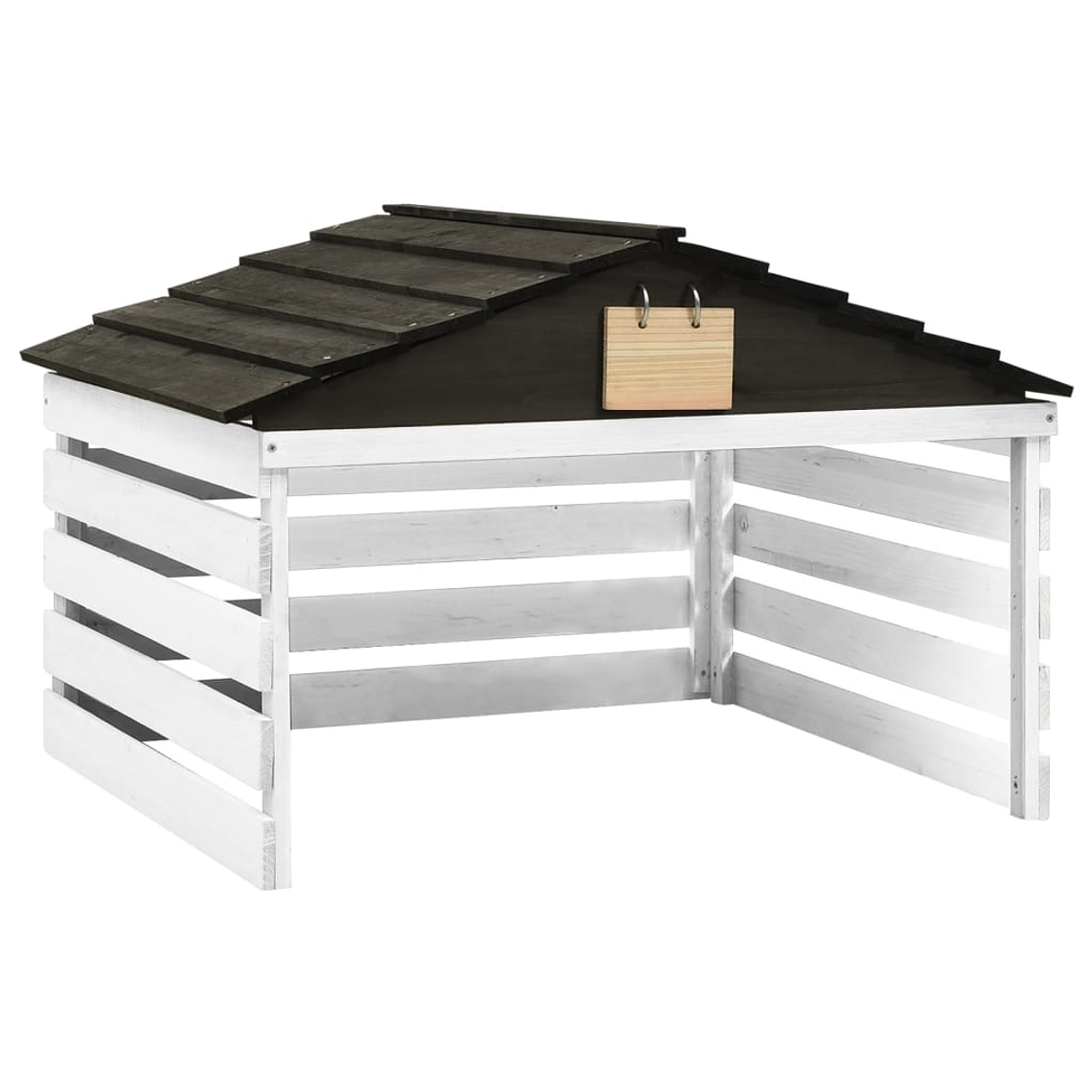vidaXL Abrigo de cortador de relva 78x74x54 cm abeto preto e branco 1