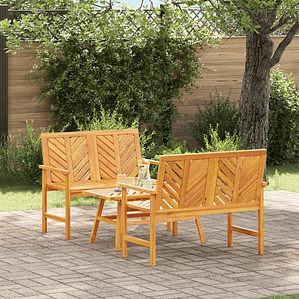 vidaXL Conjunto de Lounge de Jardim 3 pcs Castanho