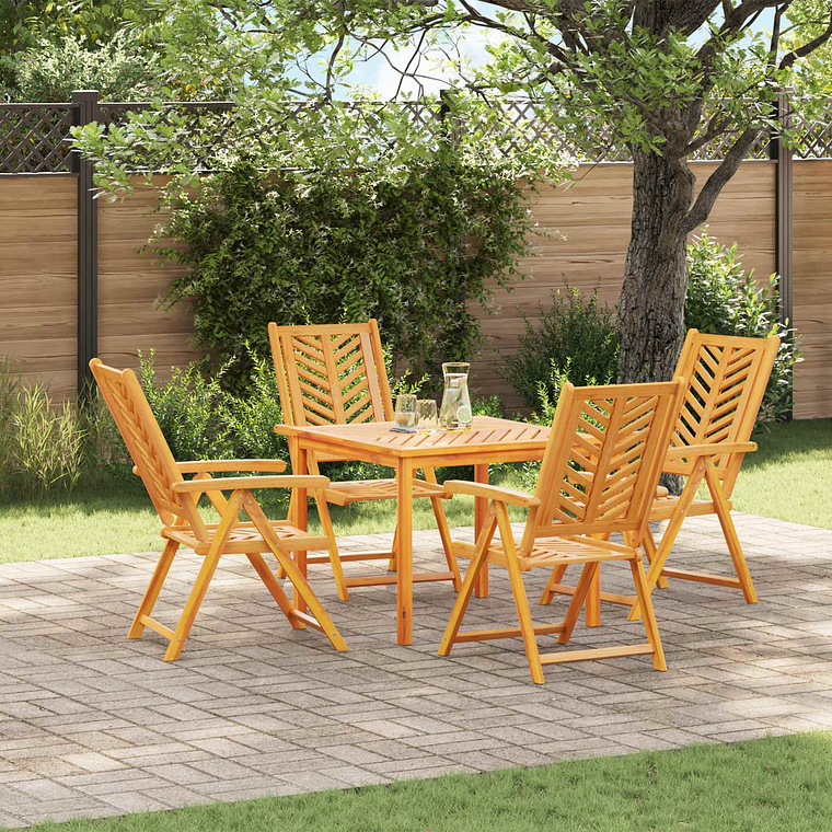 vidaXL Cadeira de Jardim 4 pcs Castanho 57 x 72 x 109 cm 1
