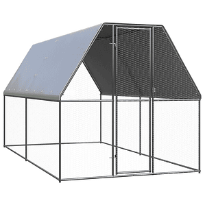 vidaXL Galinheiro de exterior 2x4x2 m aço galvanizado
