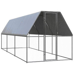 vidaXL Galinheiro de exterior 2x6x2 m aço galvanizado