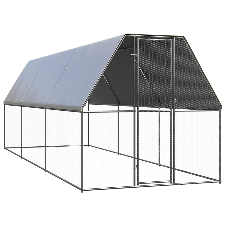 vidaXL Galinheiro de exterior 2x6x2 m aço galvanizado 1