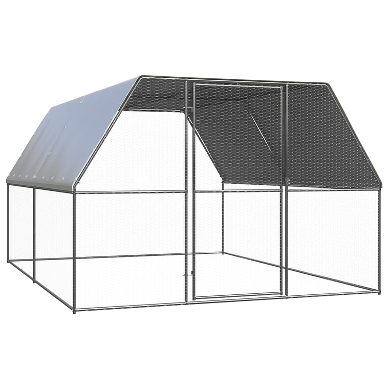vidaXL Galinheiro de exterior 3x4x2 m aço galvanizado 1