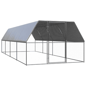 vidaXL Galinheiro de exterior 3x8x2 m aço galvanizado