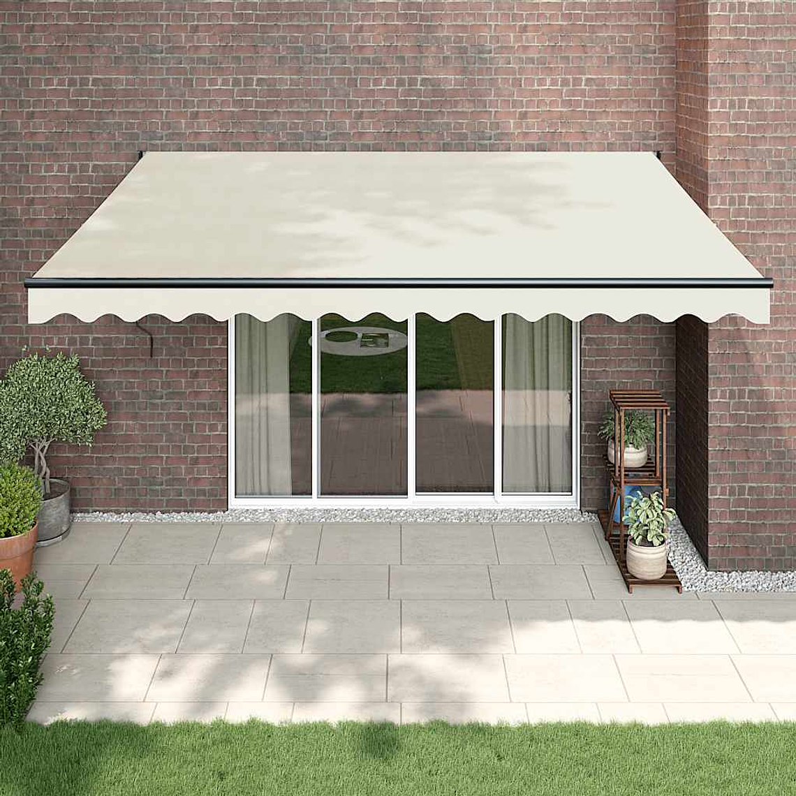 vidaXL Toldo retrátil 4x3 m tecido e alumínio cor creme 1