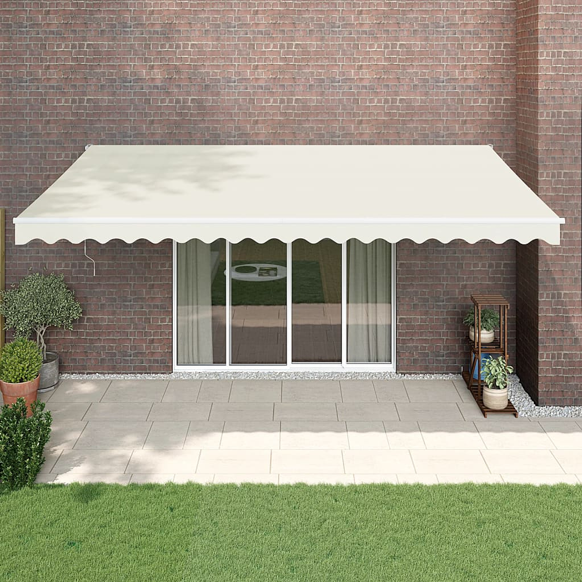 vidaXL Toldo retrátil automático 5x3 m cor creme 1