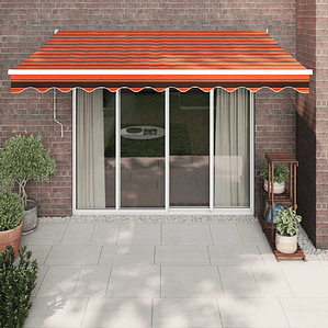 vidaXL Toldo retrátil automático 3,5x2,5 m laranja e castanho