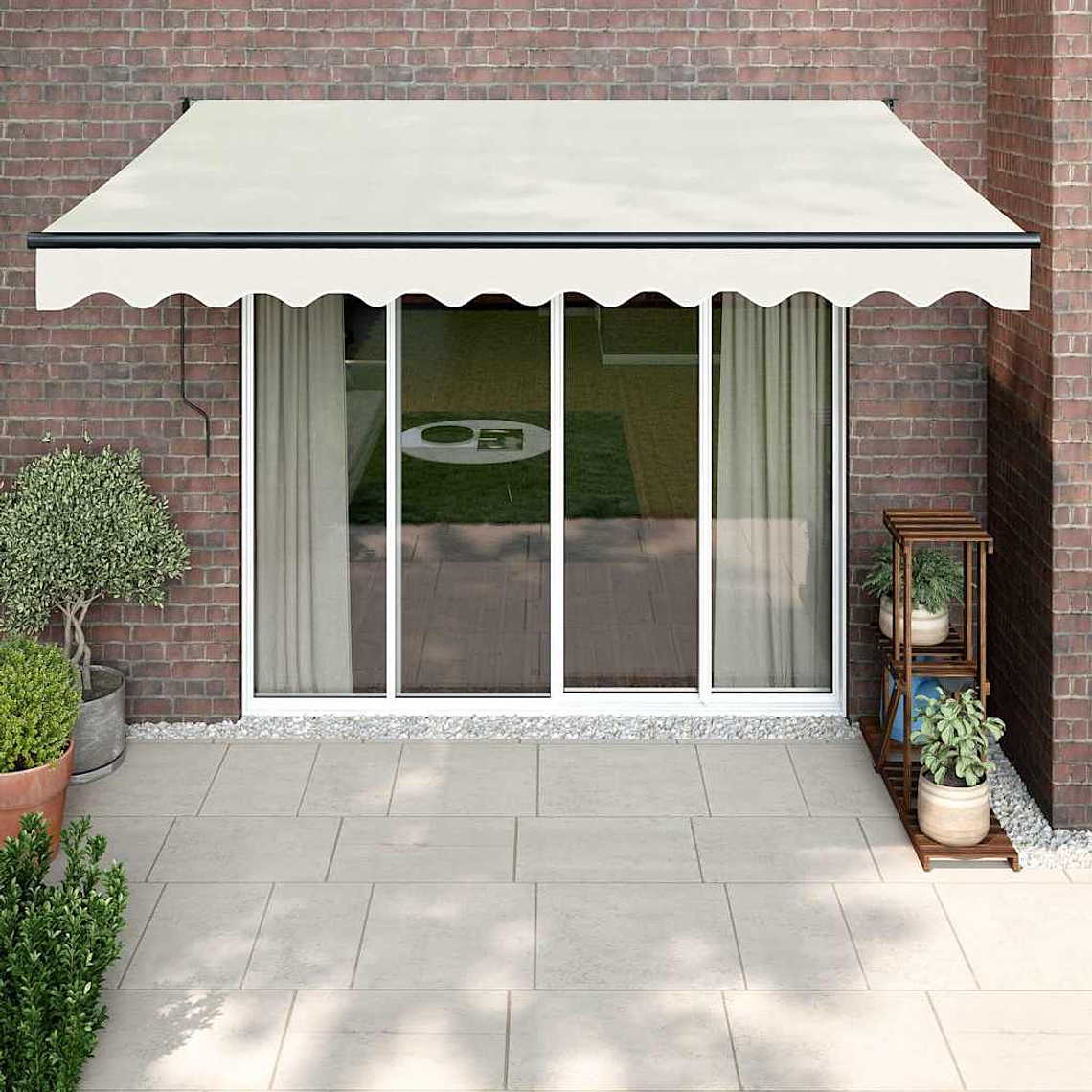 vidaXL Toldo retrátil automático 3x2,5 m cor creme 1