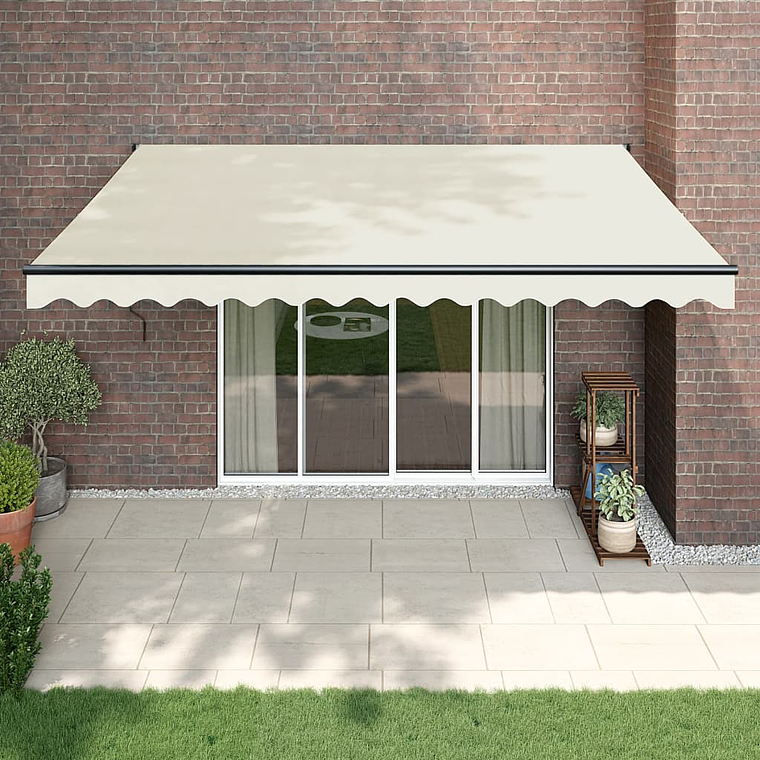 vidaXL Toldo retrátil automático 4,5x3 m cor creme 1