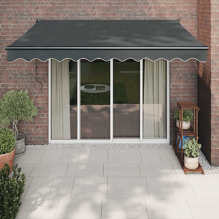 vidaXL Toldo retrátil automático 3,5x2,5 m antracite 1