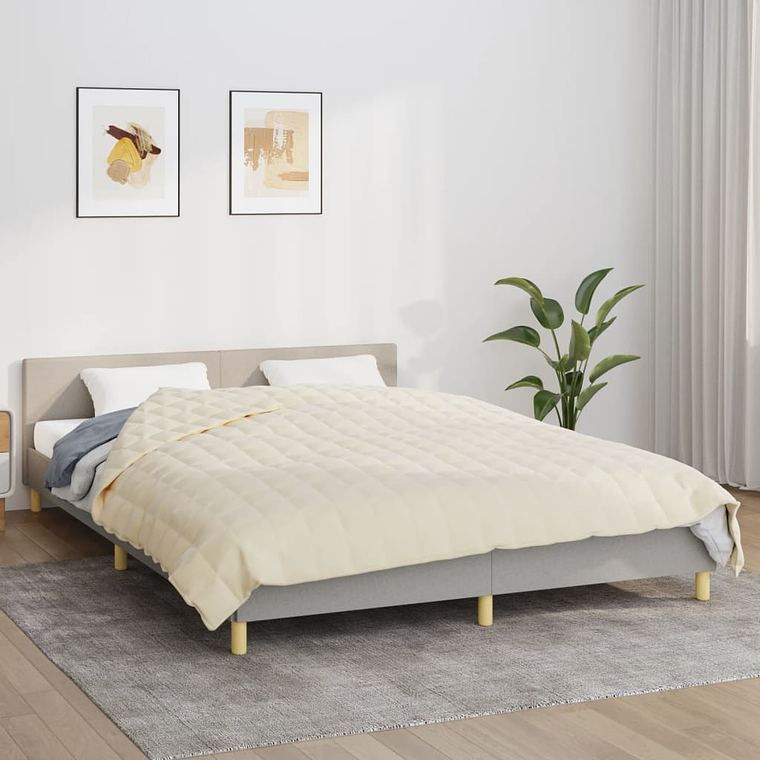 vidaXL Manta pesada 9 kg 200x220 cm tecido creme-claro 1