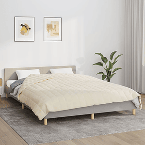 vidaXL Manta pesada 15 kg 220x240 cm tecido creme-claro