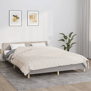 vidaXL Manta pesada 11 kg 220x240 cm tecido creme-claro