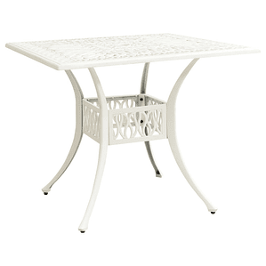 vidaXL Mesa de jardim 90x90x73 cm alumínio fundido branco