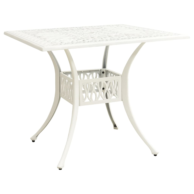 vidaXL Mesa de jardim 90x90x73 cm alumínio fundido branco 1