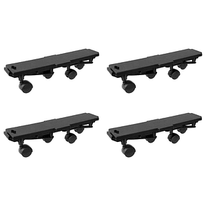 vidaXL Carrinhos de transporte 4 rodas 4 pcs polipropileno 170kg preto