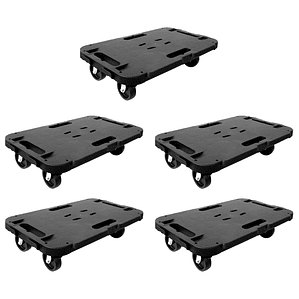 vidaXL Carrinhos de transporte 5 pcs 300 kg polipropileno preto
