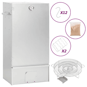 vidaXL Defumador p/ churrasqueira c/ gerador fumo frio aço galvanizado