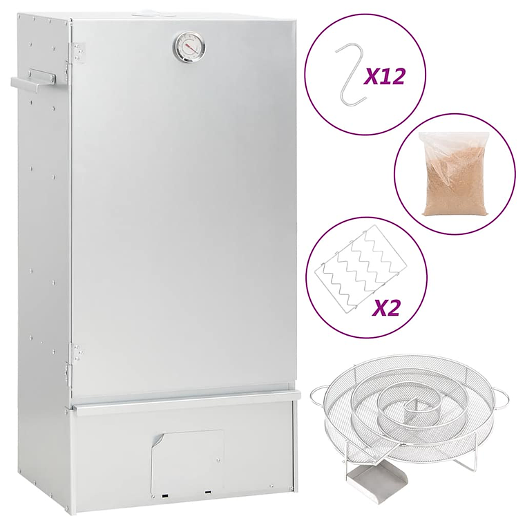 vidaXL Defumador p/ churrasqueira c/ gerador fumo frio aço galvanizado 1