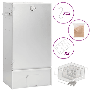 vidaXL Defumador p/ churrasqueira c/ gerador fumo frio aço galvanizado