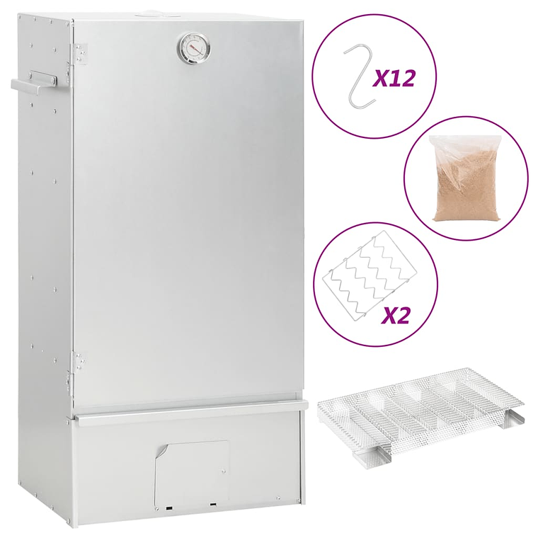 vidaXL Defumador p/ churrasqueira c/ gerador fumo frio aço galvanizado 1