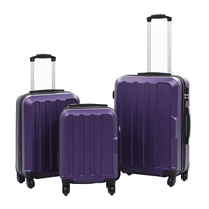 vidaXL Conjunto de tróleis estojo rígido 3 pcs ABS roxo