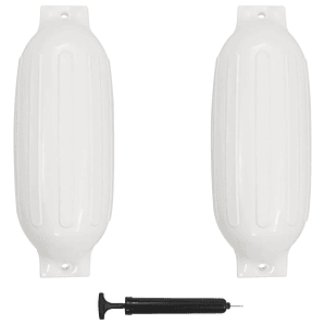 vidaXL Para-choques para barco 2 pcs 69x21,5 cm PVC branco