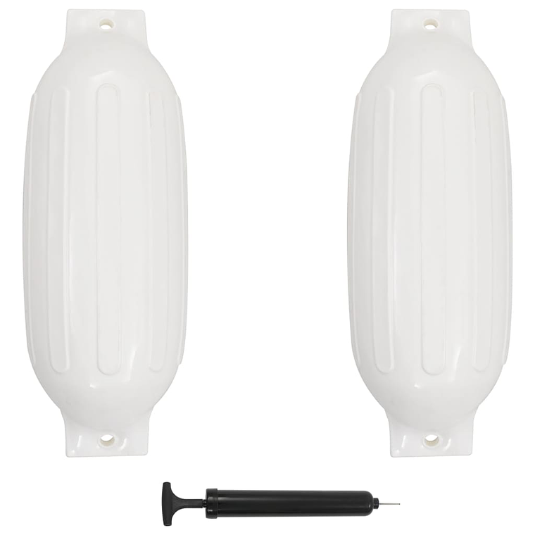 vidaXL Para-choques para barco 2 pcs 69x21,5 cm PVC branco 1