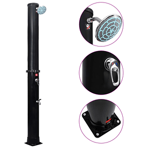 vidaXL Chuveiro solar de exterior c/ cabeça e torneira 40 L