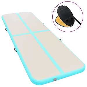 vidaXL Colchão de ginástica insuflável c/ bomba 800x100x10cm PVC verde