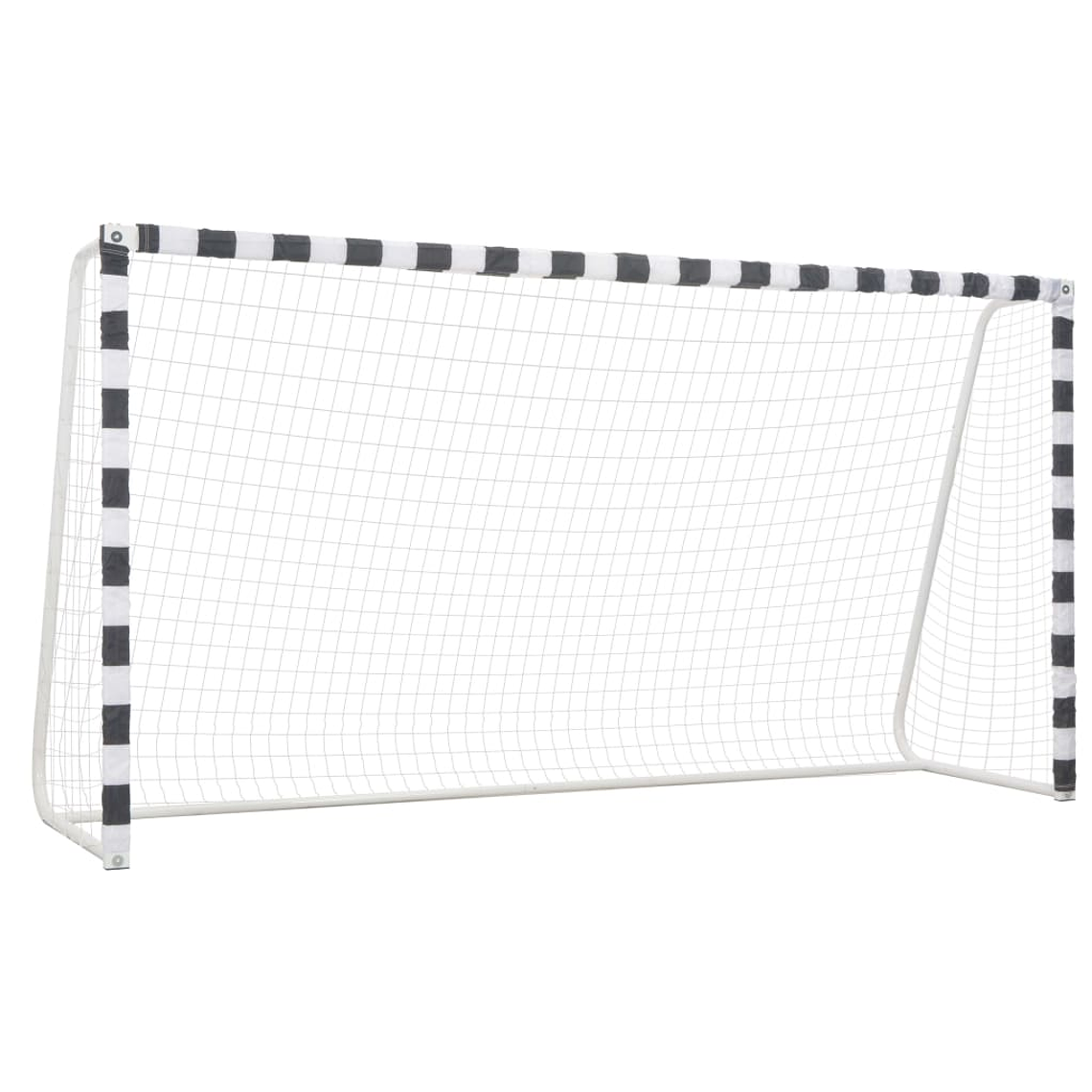 vidaXL Baliza de futebol 300x160x90 cm metal preto e branco 1