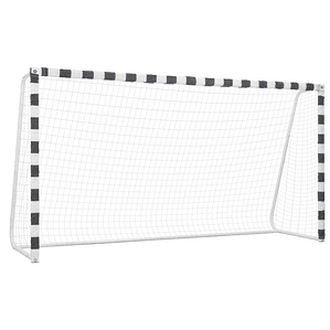 vidaXL Baliza de futebol 300x160x90 cm metal preto e branco