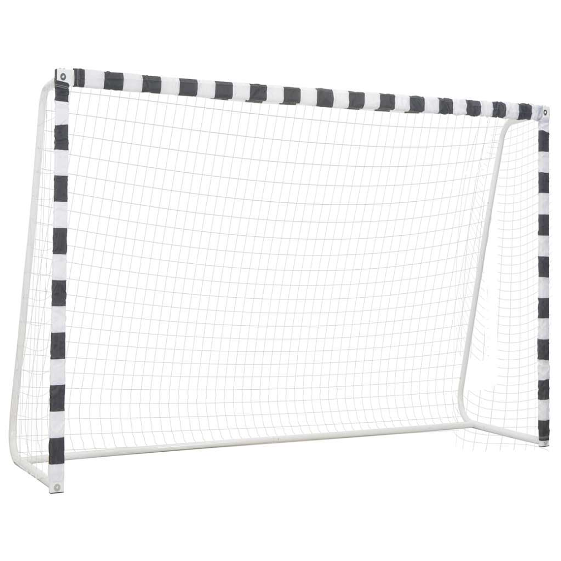 vidaXL Baliza de futebol 300x200x90 cm metal preto e branco 1