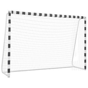 vidaXL Baliza de futebol 300x200x90 cm metal preto e branco