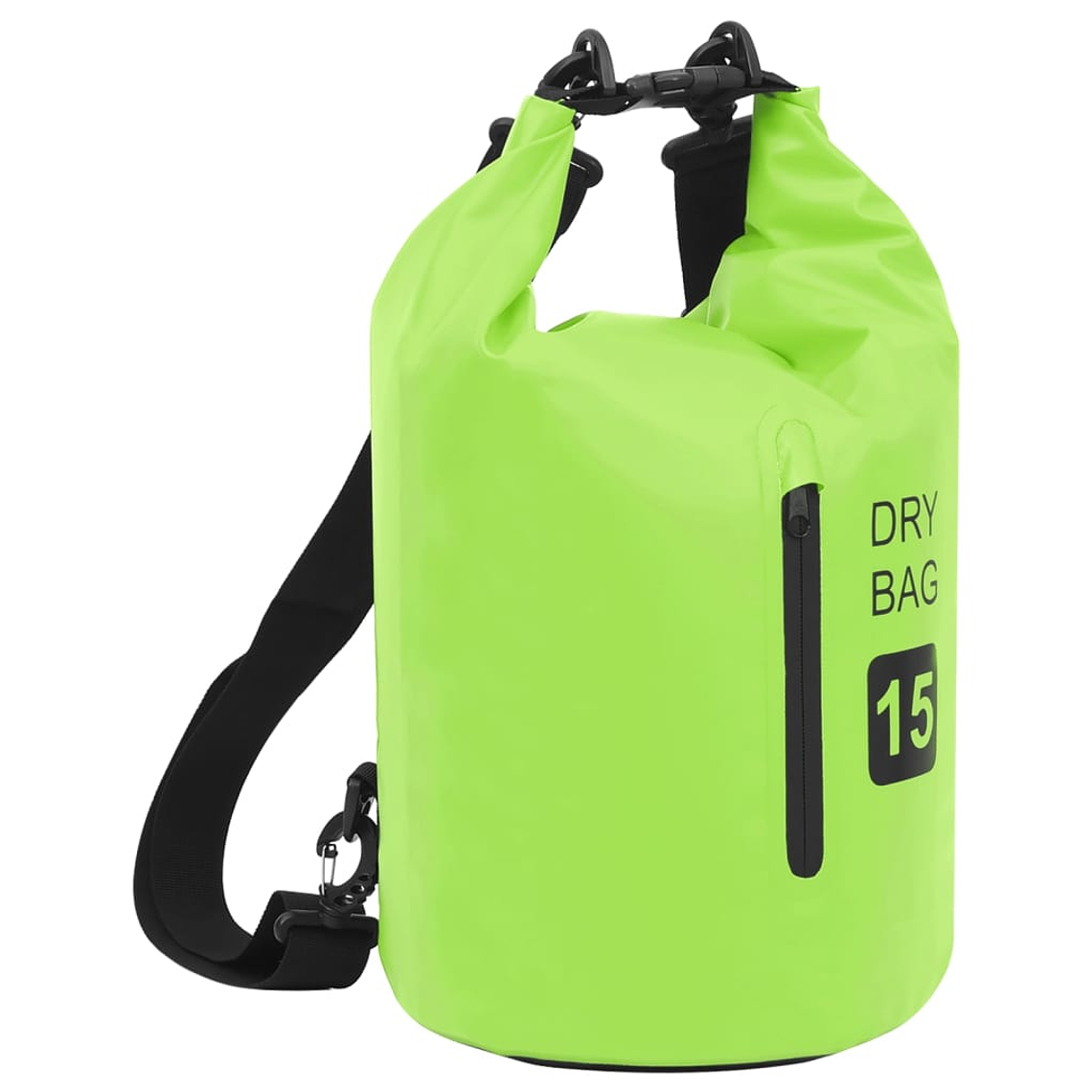 vidaXL Bolsa impermeável com fecho 15 L PVC verde 1
