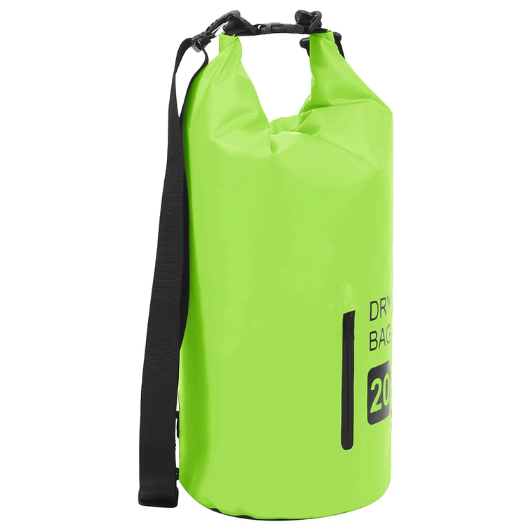 vidaXL Bolsa impermeável com fecho 20 L PVC verde 1