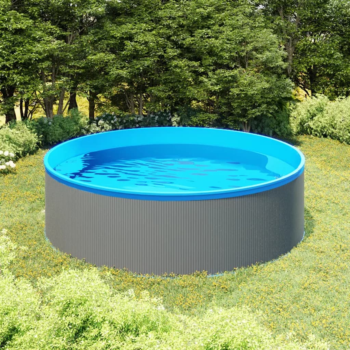 vidaXL Piscina splasher 350x90 cm cinzento 1
