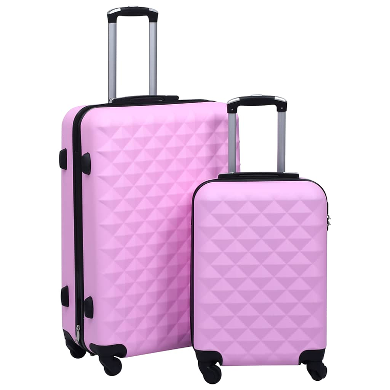 vidaXL Conjunto de malas de viagem estojo rígido 2 pcs ABS rosa 1