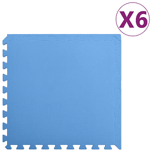 vidaXL Tapetes de chão 6 pcs 2,16 ㎡ espuma de EVA azul