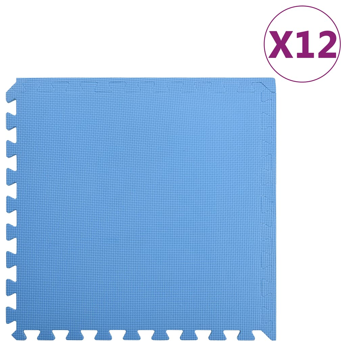 vidaXL Tapetes de chão 12 pcs 4,32 ㎡ espuma de EVA azul 1