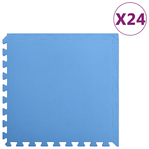 vidaXL Tapetes de chão 24 pcs 8,64 ㎡ espuma de EVA azul