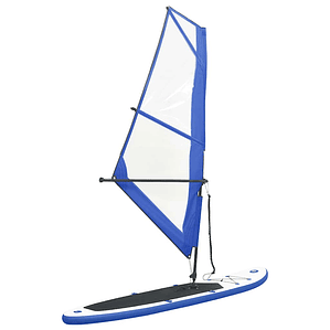 vidaXL Conjunto prancha paddle SUP insuflável c/ vela azul/branco