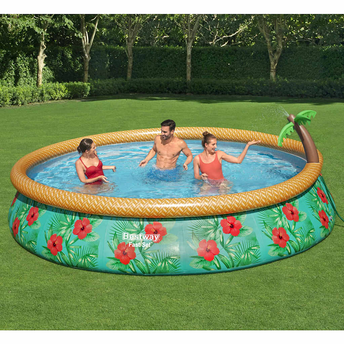 Bestway Conjunto piscina insuflável Fast Set Paradise Palms 457x84 cm 1