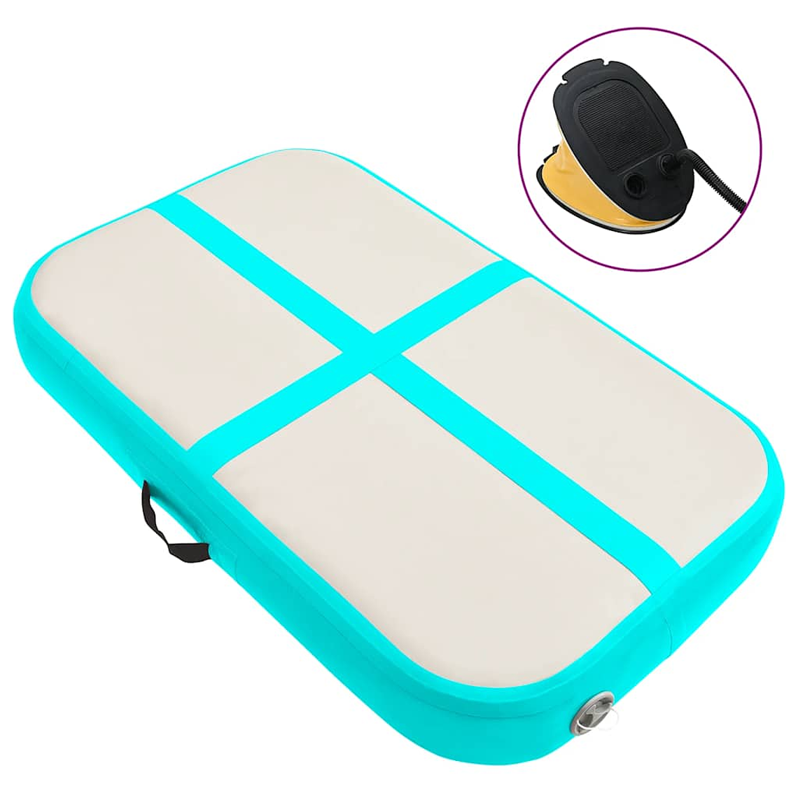 vidaXL Colchão de ginástica insuflável c/ bomba 60x100x20 cm PVC verde 1