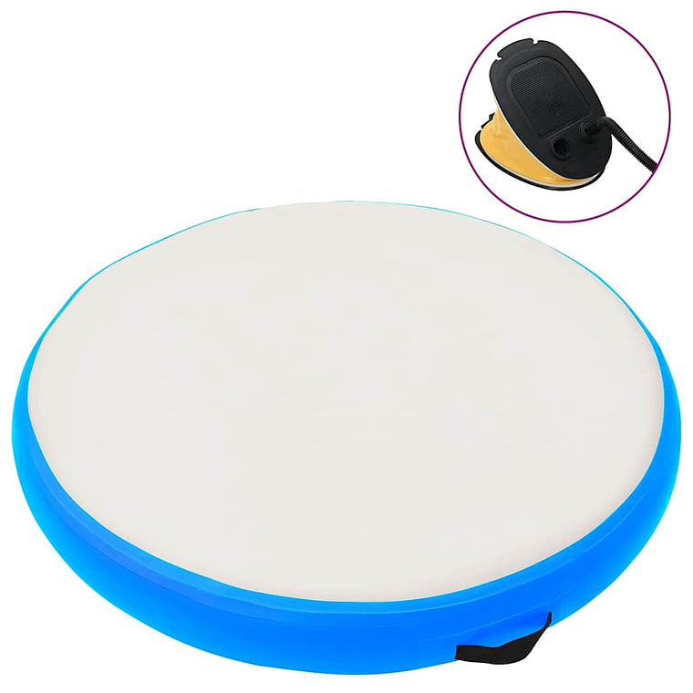 vidaXL Tapete de ginástica insuflável com bomba 100x100x10 cm PVC azul 1