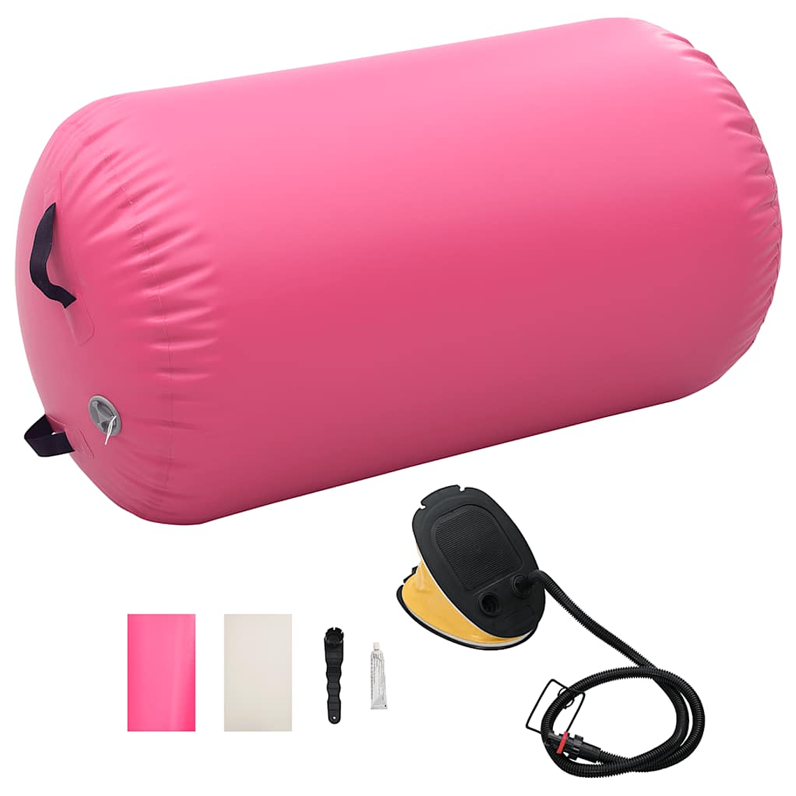 vidaXL Rolo de ginástica/yoga insuflável com bomba 100x60 cm PVC rosa 1